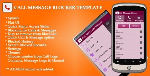 CodeCanyon Call Message Blocker App Template with AdMob 7302144 CodeCanyon Call Message Blocker App Template with AdMob 7302144