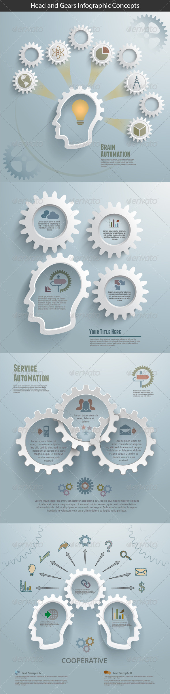 Head and Gears Infographic Concepts (Infographics)