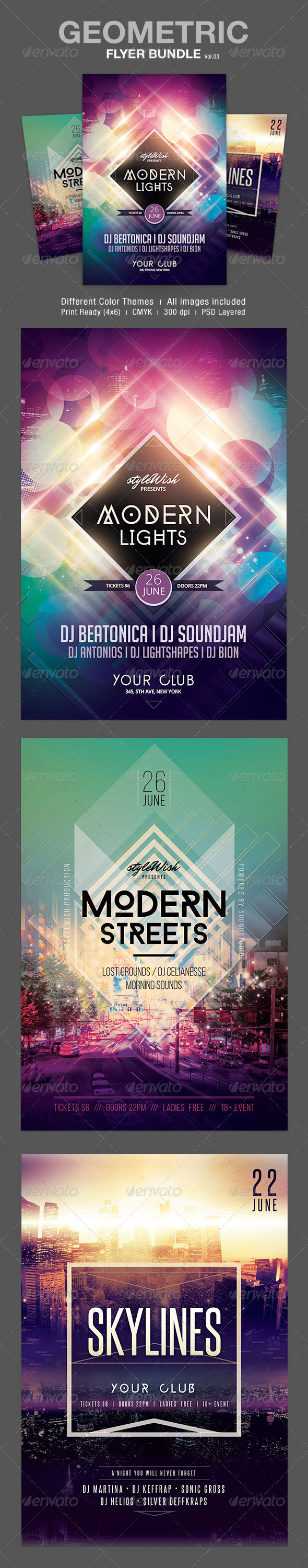 Geometric Flyer Bundle Vol.03 (Clubs & Parties)