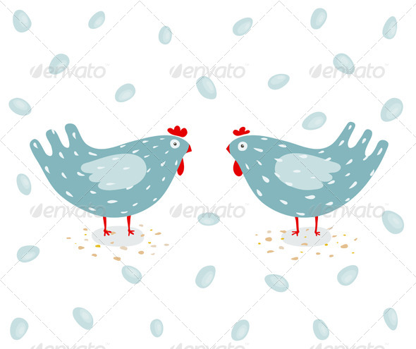 Hen and Eggs (Animals)