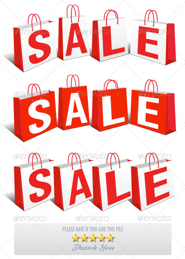 3 Sale Banner Shopping Bags (Retail)