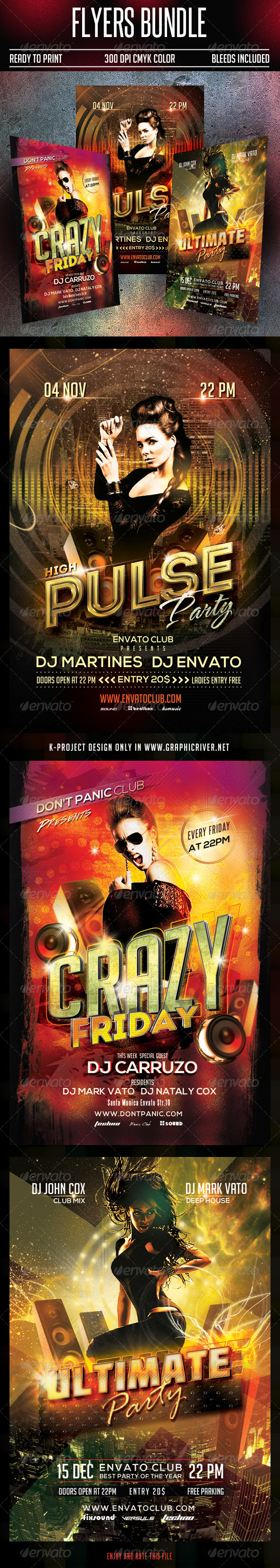 GraphicRiver Party Flyers Bundle 7352950 GraphicRiver Party Flyers Bundle 7352950