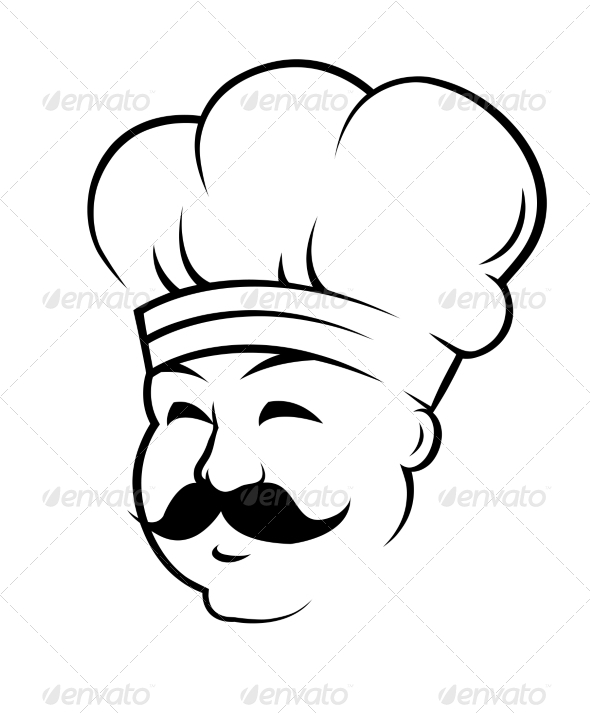 GraphicRiver Smiling Chef with a Curling Black Moustache 7354233 GraphicRiver Smiling Chef with a Curling Black Moustache 7354233