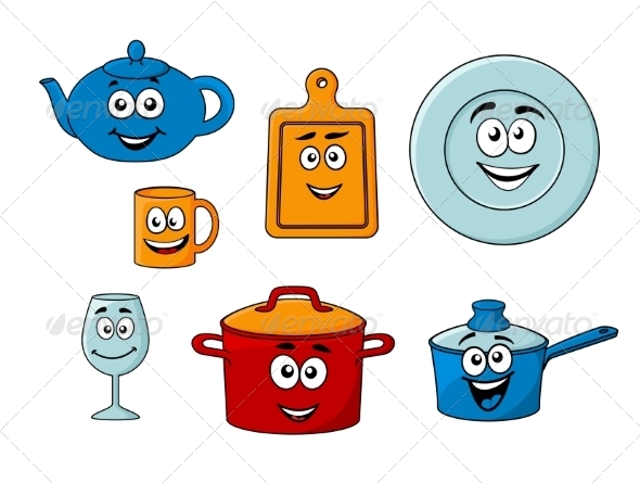 GraphicRiver Collection of Cartoon Kitchenware 7355718 GraphicRiver Collection of Cartoon Kitchenware 7355718