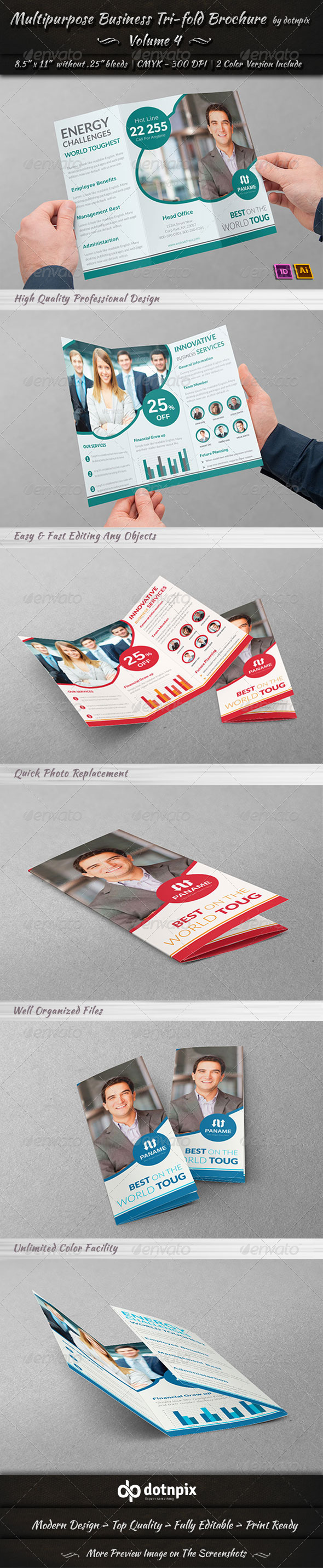 GraphicRiver Multipurpose Business Tri-Fold Brochure Volume 4 7348149 GraphicRiver Multipurpose Business Tri-Fold Brochure Volume 4 7348149