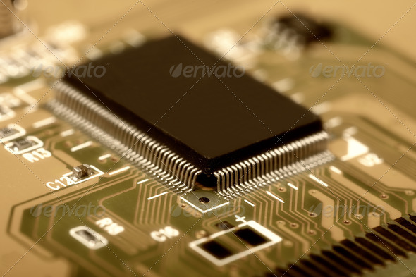 Printed Circuit Board with electrical components (Misc) Photo Download