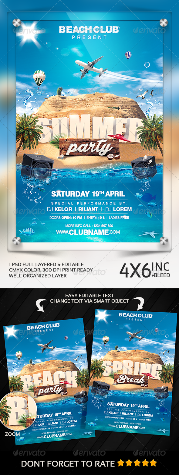 GraphicRiver Summer Party Spring Break Beach Party Flyer 7345943 GraphicRiver Summer Party Spring Break Beach Party Flyer 7345943