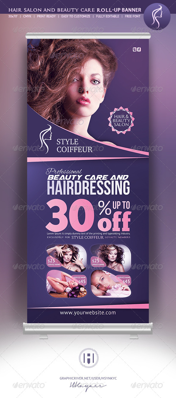 GraphicRiver Hair & Beauty Rollup Banner 7361466 GraphicRiver Hair & Beauty Rollup Banner 7361466
