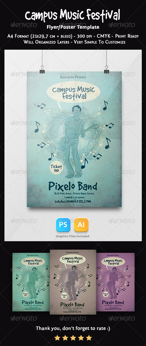 GraphicRiver Campus Music Festival Flyer Template 7361619 GraphicRiver Campus Music Festival Flyer Template 7361619