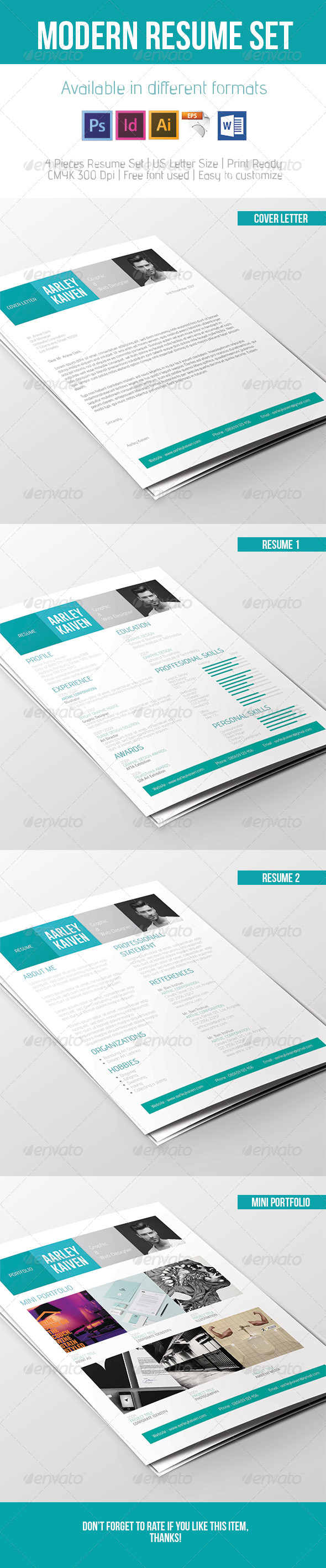 GraphicRiver Modern Resume Set 7361653 GraphicRiver Modern Resume Set 7361653