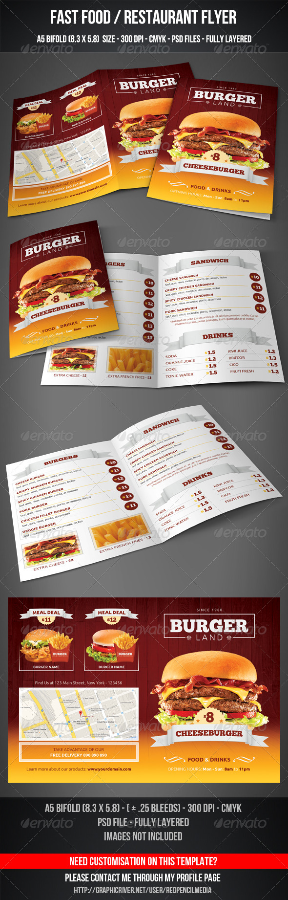 GraphicRiver Fast Food Restaurant Flyer 7361677 GraphicRiver Fast Food Restaurant Flyer 7361677