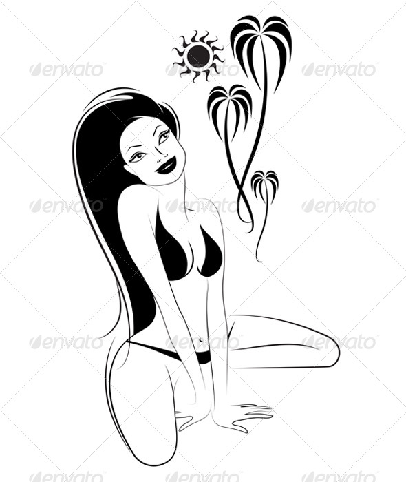GraphicRiver Girl on the Sea Shore 7346465 GraphicRiver Girl on the Sea Shore 7346465