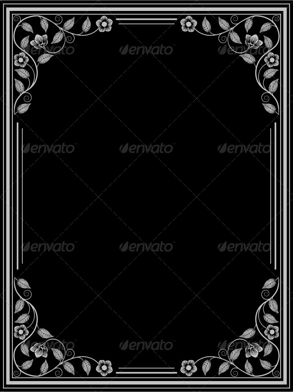 GraphicRiver Vintage Floral Frame 7364008 GraphicRiver Vintage Floral Frame 7364008