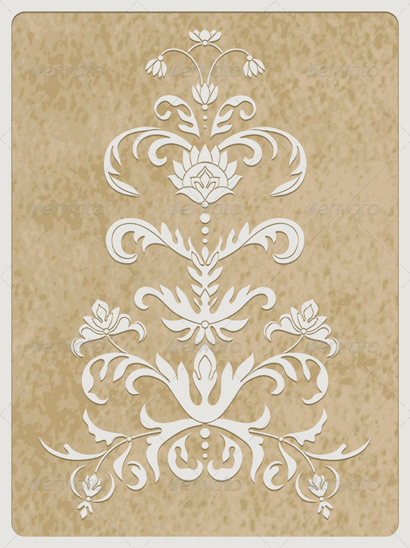 GraphicRiver Card with Retro Flower 7364720 GraphicRiver Card with Retro Flower 7364720