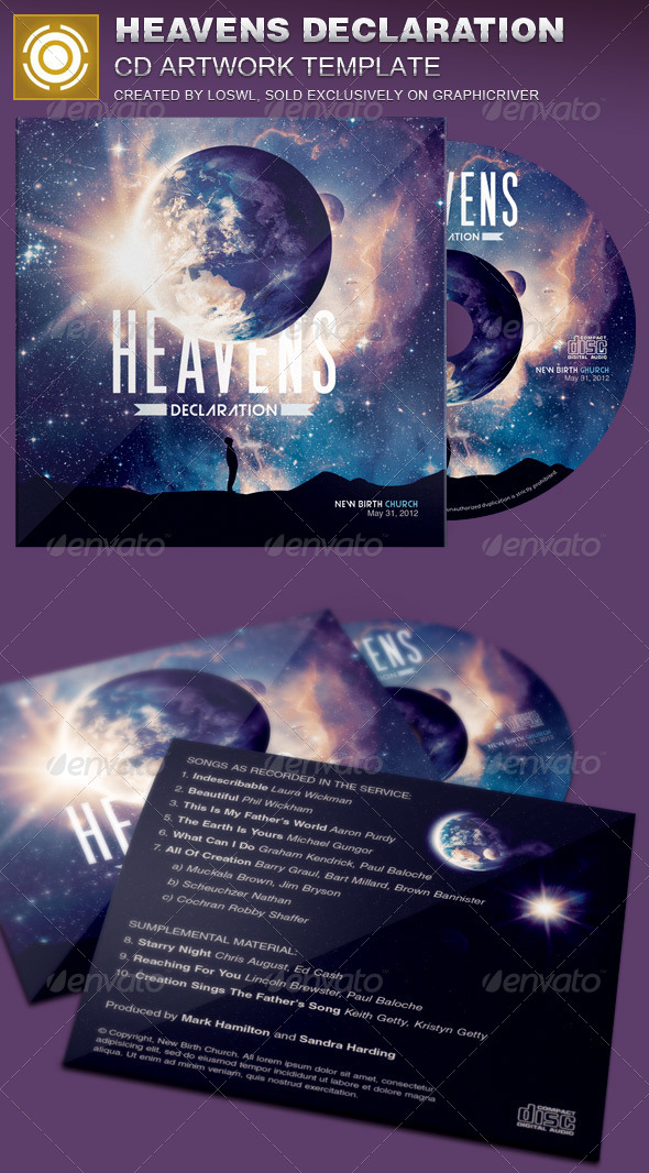 GraphicRiver Heavens Declaration CD Artwork Template 7365508 GraphicRiver Heavens Declaration CD Artwork Template 7365508