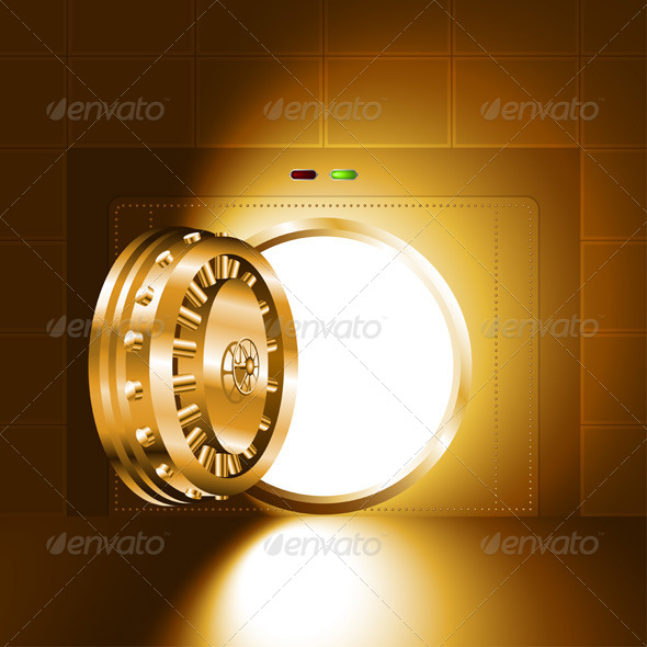GraphicRiver Gold Safe Door Open with Light 7365684 GraphicRiver Gold Safe Door Open with Light 7365684