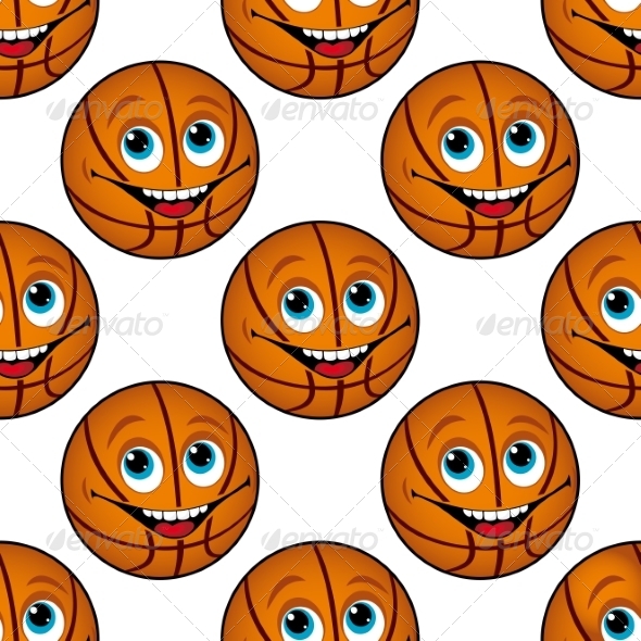 GraphicRiver Seamless Pattern of a Happy Cartoon Basketball 7369547 GraphicRiver Seamless Pattern of a Happy Cartoon Basketball 7369547