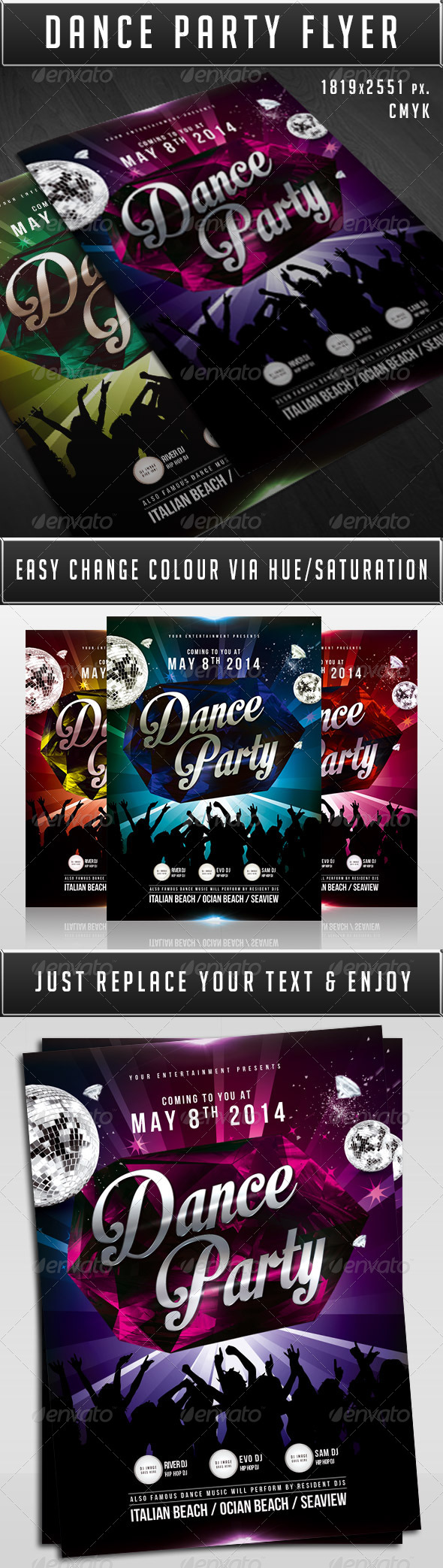 GraphicRiver Dance party flyer 7357042 GraphicRiver Dance party flyer 7357042