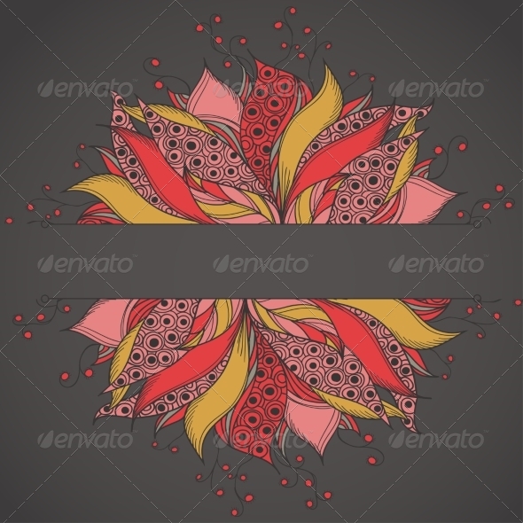 GraphicRiver Template for Card with Fantasy Flower 7371095 GraphicRiver Template for Card with Fantasy Flower 7371095