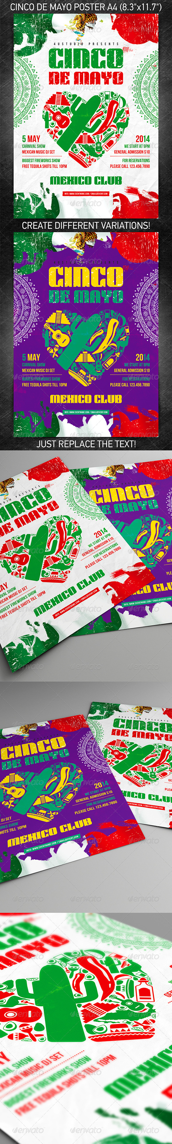 GraphicRiver Cinco de Mayo party poster 7374303 GraphicRiver Cinco de Mayo party poster 7374303