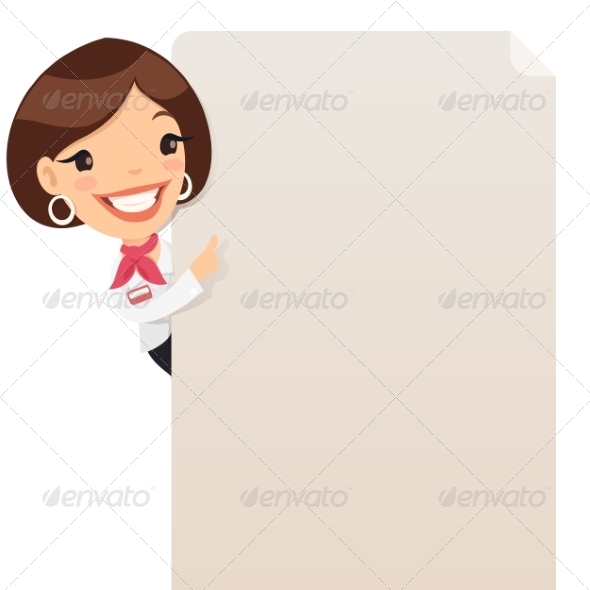 GraphicRiver Female Manager Looking at Blank Poster 7374393 GraphicRiver Female Manager Looking at Blank Poster 7374393