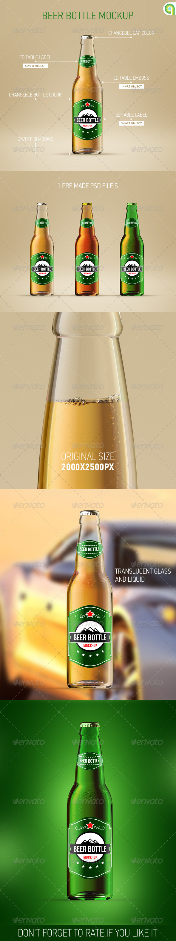 GraphicRiver Beer Bottle Mockup 7376175 GraphicRiver Beer Bottle Mockup 7376175