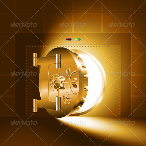 GraphicRiver Light Half-Open Gold Safe Door 7376733 GraphicRiver Light Half-Open Gold Safe Door 7376733