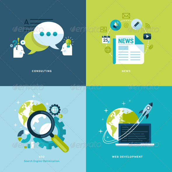 GraphicRiver Flat Design Concept Icons for Business and Web 7377018 GraphicRiver Flat Design Concept Icons for Business and Web 7377018