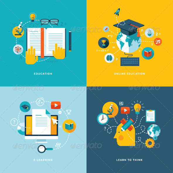 GraphicRiver Flat Design Concept Icons for Education 7377071 GraphicRiver Flat Design Concept Icons for Education 7377071