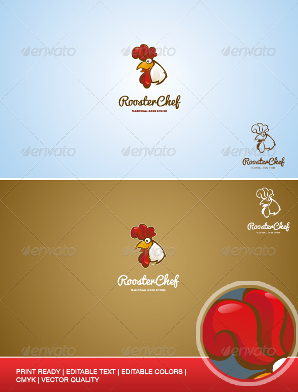 GraphicRiver Rooster Chef Logo Illustration Template 7377309 GraphicRiver Rooster Chef Logo Illustration Template 7377309