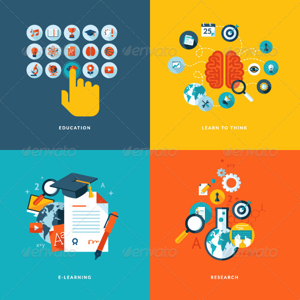 GraphicRiver Flat Design Concept Icons for Online Education 7377331 GraphicRiver Flat Design Concept Icons for Online Education 7377331