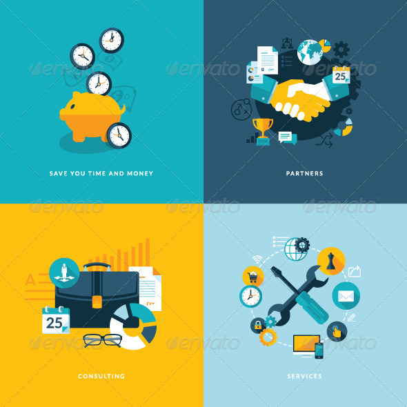 GraphicRiver Set of Flat Design Concept Icons for Business 7377361 GraphicRiver Set of Flat Design Concept Icons for Business 7377361