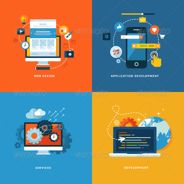 GraphicRiver Flat Design Concept Icons for Web Development 7377506 GraphicRiver Flat Design Concept Icons for Web Development 7377506
