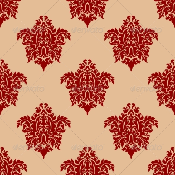 GraphicRiver Ornate Maroon Damask Style Seamless Pattern 7377901 GraphicRiver Ornate Maroon Damask Style Seamless Pattern 7377901