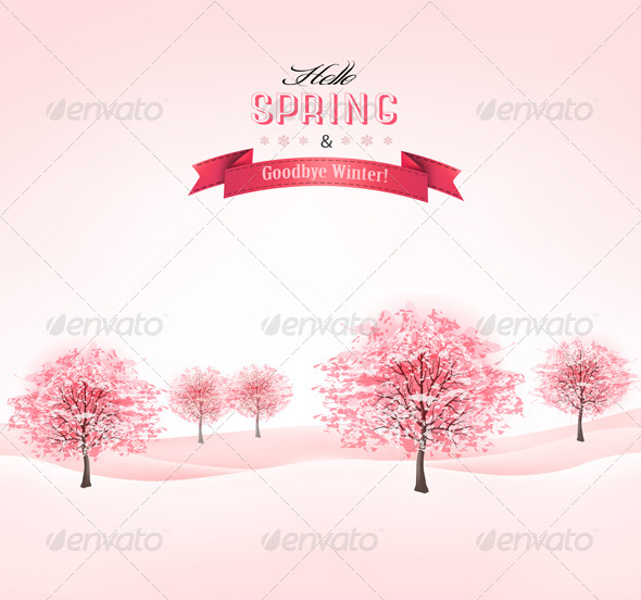 GraphicRiver Spring Background with Blossoming Sakura Trees 7379405 GraphicRiver Spring Background with Blossoming Sakura Trees 7379405