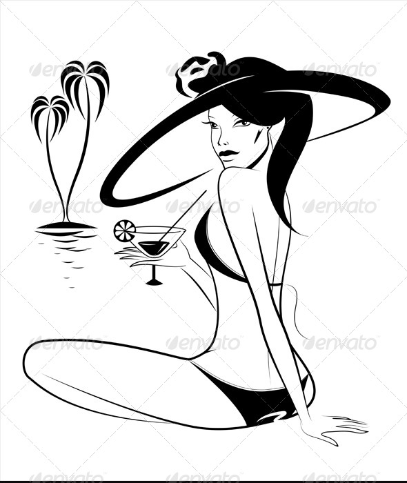 GraphicRiver Woman on the Beach 7381821 GraphicRiver Woman on the Beach 7381821