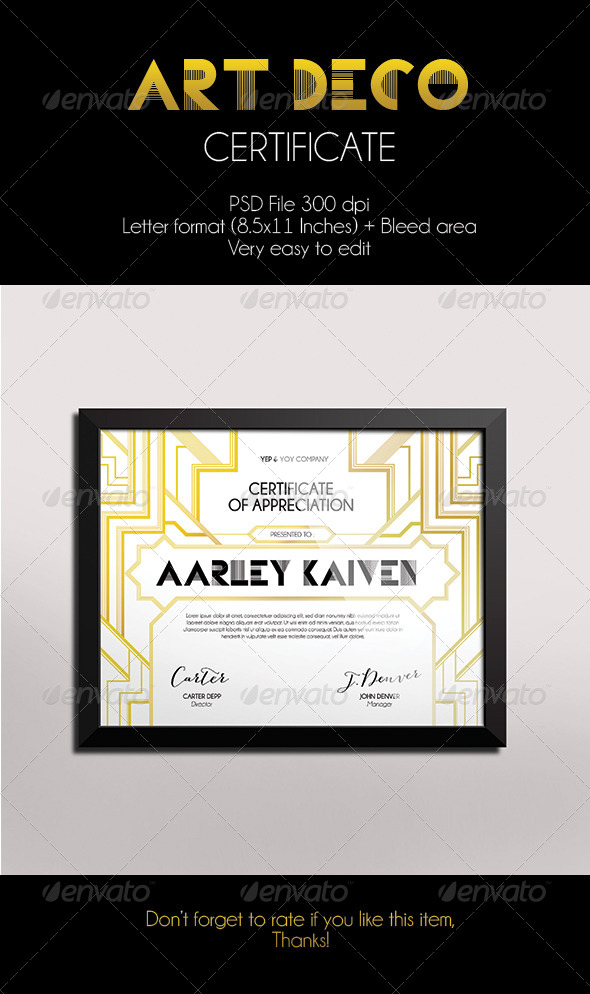 GraphicRiver Art Deco Certificate 7383413 GraphicRiver Art Deco Certificate 7383413