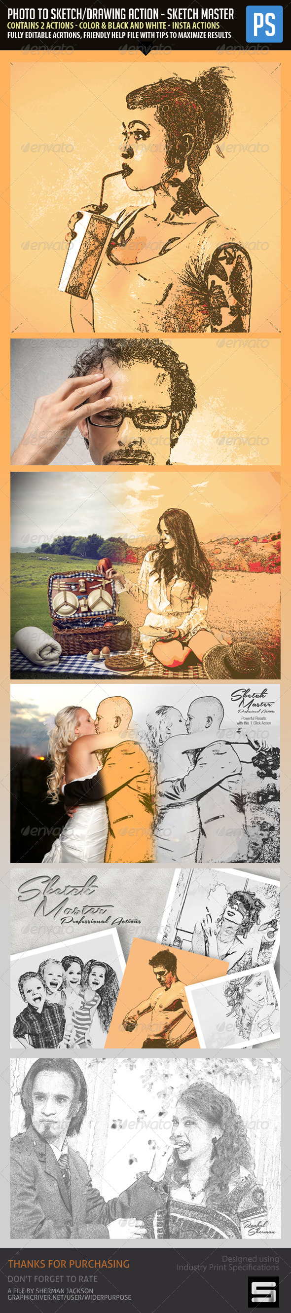 GraphicRiver Photo to Sketch Drawing Action SketchMaster 7374601 GraphicRiver Photo to Sketch Drawing Action SketchMaster 7374601