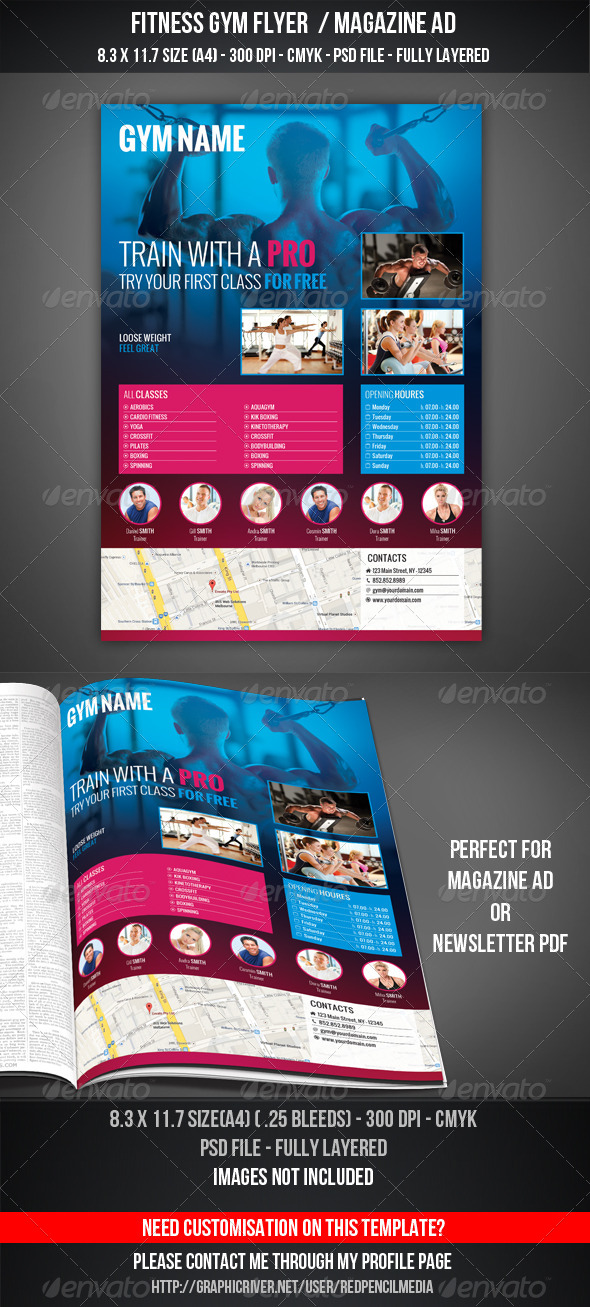 GraphicRiver Fitness Gym Flyer Magazine AD 7384650 GraphicRiver Fitness Gym Flyer Magazine AD 7384650