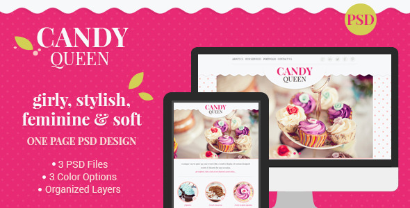 ThemeForest Candy Queen Beautiful Clean One Page Portfolio 7289207 ThemeForest Candy Queen Beautiful Clean One Page Portfolio 7289207