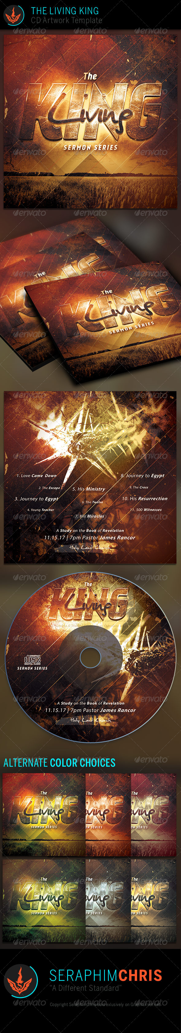 GraphicRiver The Living King CD Artwork Template 7384783 GraphicRiver The Living King CD Artwork Template 7384783