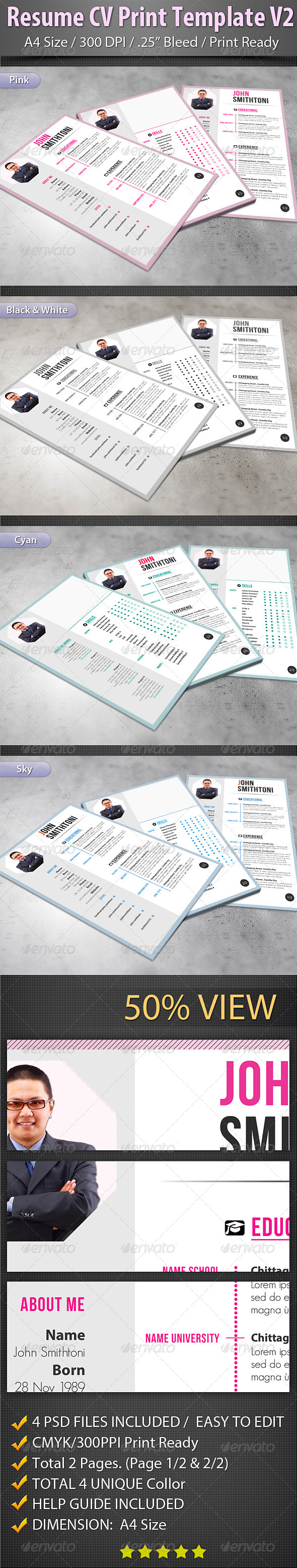 GraphicRiver Resume CV Print Template V2 7376546 GraphicRiver Resume CV Print Template V2 7376546