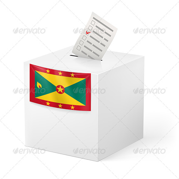 Ballot Box with Voting Paper. Grenada (Miscellaneous)