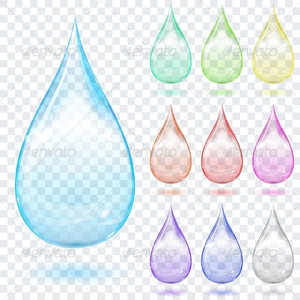 Set of Multicolored Transparent Drops (Miscellaneous)