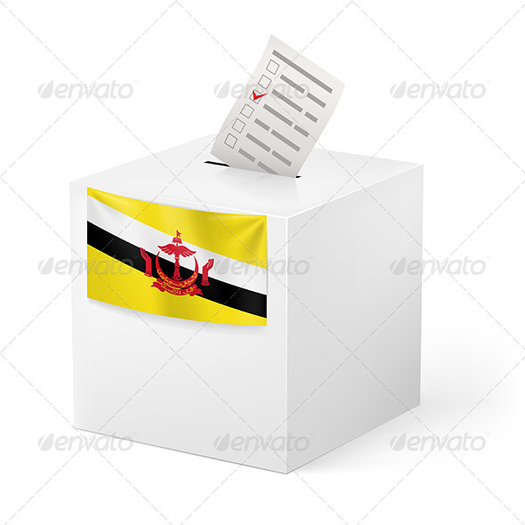 Ballot Box with Voting Paper. Brunei (Miscellaneous)