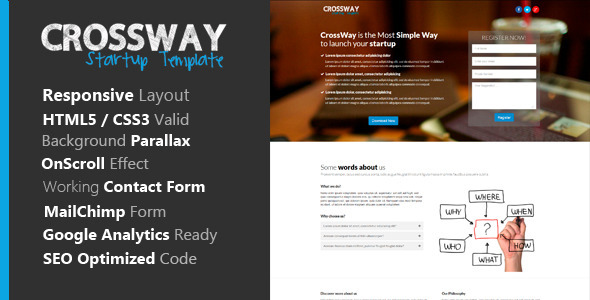 ThemeForest Crossway Startup Landing Page Template 7342227 ThemeForest Crossway Startup Landing Page Template 7342227