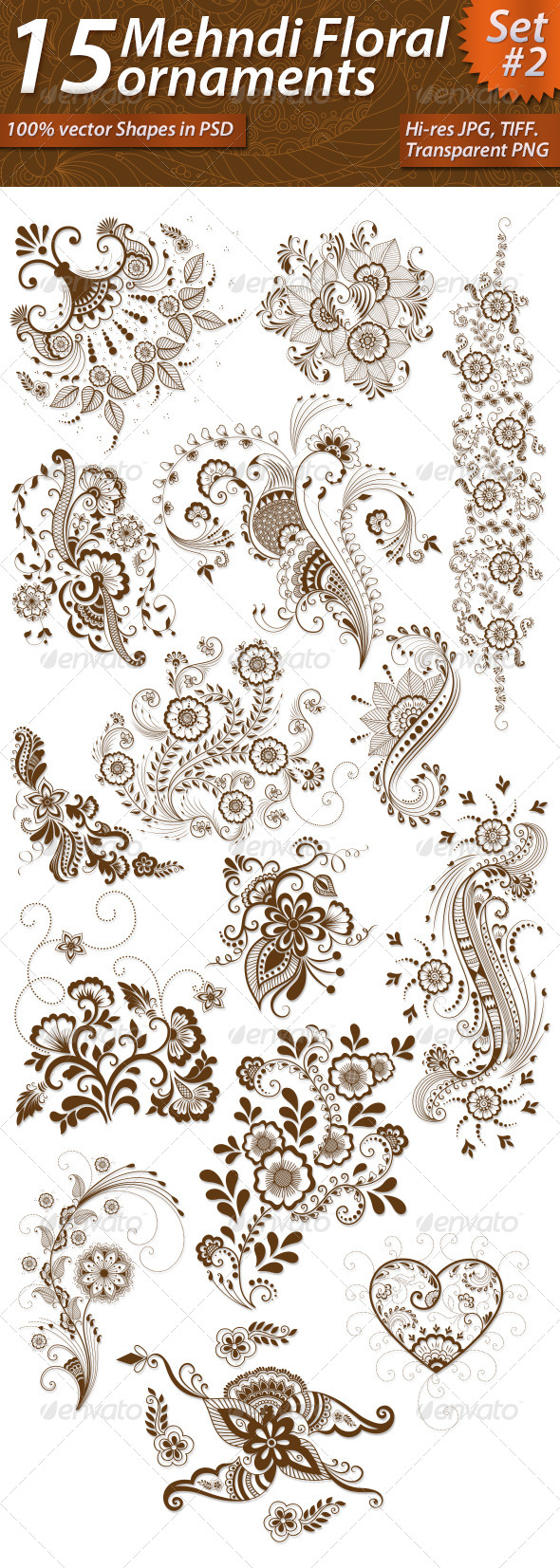 GraphicRiver 15 Mehndi Floral Ornaments Set#2 7387176 GraphicRiver 15 Mehndi Floral Ornaments Set#2 7387176