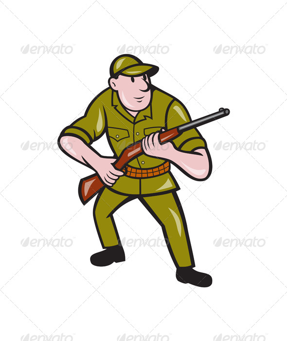 GraphicRiver Hunter Carrying Rifle Cartoon 7389560 GraphicRiver Hunter Carrying Rifle Cartoon 7389560