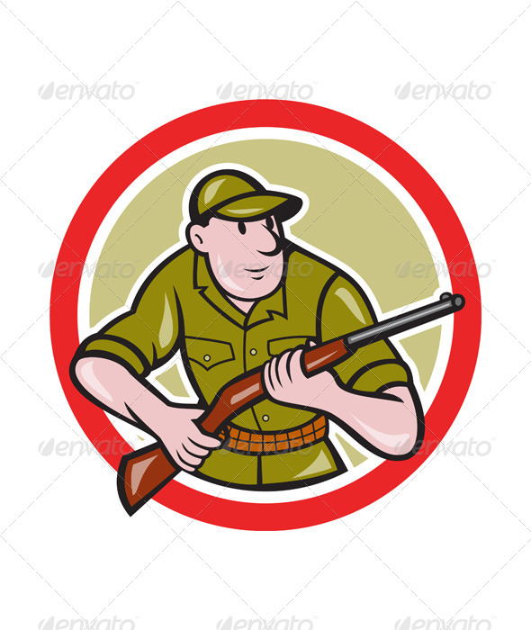 GraphicRiver Hunter Carrying Rifle Cartoon 7389562 GraphicRiver Hunter Carrying Rifle Cartoon 7389562