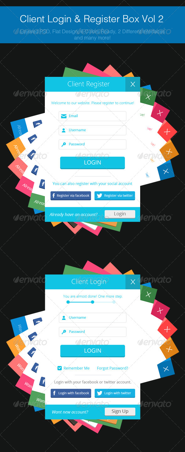 Client Login & Register Box Vol 2 (Forms)